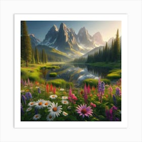 Wildflowers In The Mountains 3 Art Print