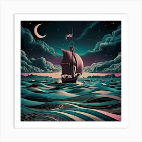 Ship In The Sea 1 Art Print