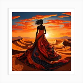 Sunset In The Desert 3 Art Print