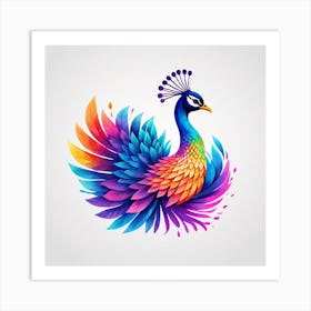 Colorful Peacock 1 Art Print