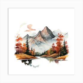 Watercolor Landscape Painting 18 Art Print