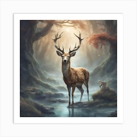 Deer In The Forest Art Print