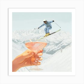 Après Ski Cocktail Collage SQUARE Art Print