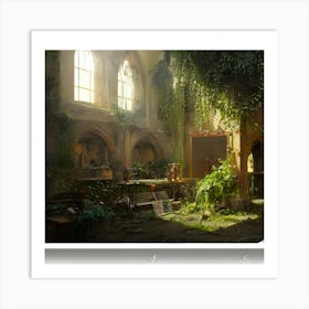 Sunlight peeking through Church Art Print