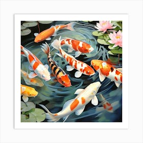 Koi Fish Painting Art Print