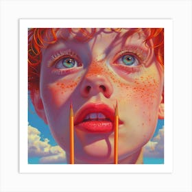 'The Girl With Red Hair' Art Print