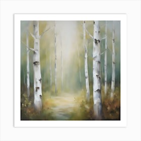Abstract Birch Forest 3 Art Print