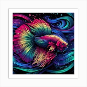 Fighter Fish 3 Art Print