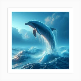 Jumping In The Ocean Art Print