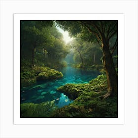 River In The Forest 3 Art Print