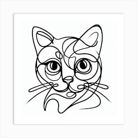 Cat Picasso style 1 Art Print