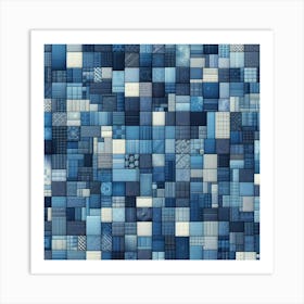 Blue Squares Art Print