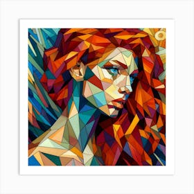 A beautiful woman, Cubism 3 Art Print