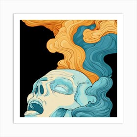 Skull With Smoke 1 Art Print