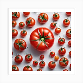 Red Tomatoes On White Background 1 Art Print