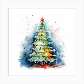 Teal Tidings: Vintage Tree Delight Art Print