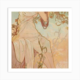 Woman Sitting On A Tree Art Print