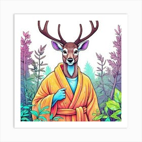 Deer In The Forest 41 Art Print