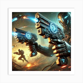 Sci Fi Ghostflame Scouts Dual Pulse Pistols 1024x1024 Art Print