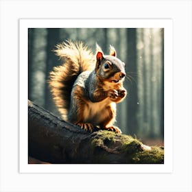 Squirrel In The Forest 237 Art Print