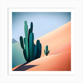 Cactus In The Desert Art Print