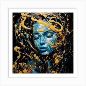 Blue And Yellow Painting Art Print