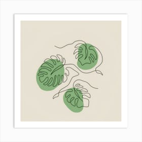 Monstera Factory Leaves Art Print