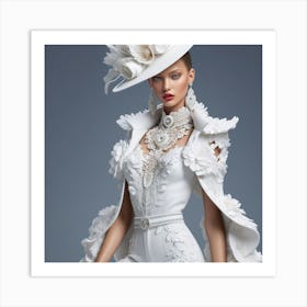 White Dress And Hat 2 Art Print