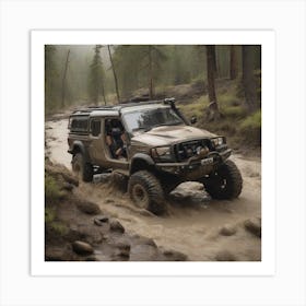 Jeep In The Mud Art Print