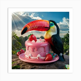 Toucan Cake Art Print