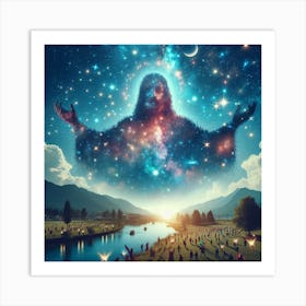 Jesus In The Sky Art Print