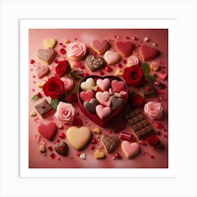 Candy hearts 2 Art Print