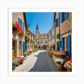 Cobblestone Street In France 10 Art Print