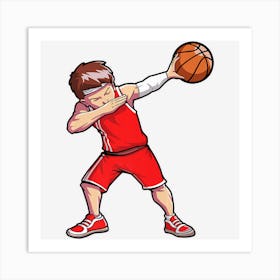 Dabbing Basketball Player Funny Boys Men Sports Dab Dance Art Print