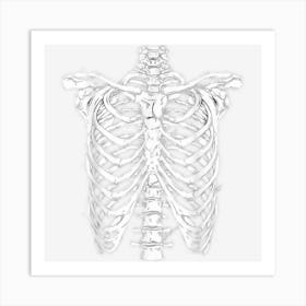 Skeleton Rib Cage Scary Halloween Costume Unisex Art Print