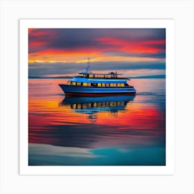 Sunset Cruise Ship 18 Art Print