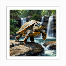 Turtle In The Forest Art Print