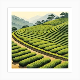 Tea Plantation Painting (2) Art Print