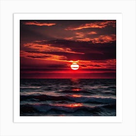 Sunset Over The Ocean 201 Art Print