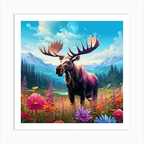 Moose In The Wild Art Print