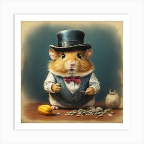 Hamster In Top Hat Art Print