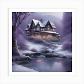 House In The Woods Landscape 1 Art Print