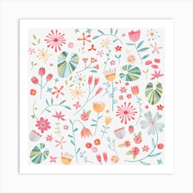 Wild Flowers Watercolor Art Print