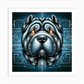 Robot Dog Sharpei Art Print