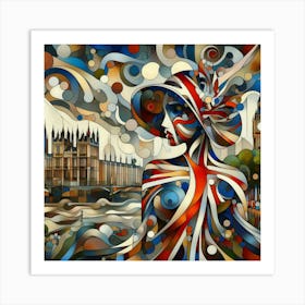 Abstract Art English lady in London 5 Art Print