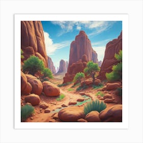 Landscape of valley rocks 7 Art Print