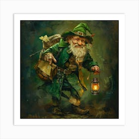 Journeying Leprechaun Art Print