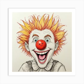 Clown Drawing Art Print