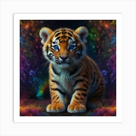 Colourful tiger Art Print