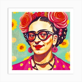 Vintage Frida Kahlo Selfie Art Print